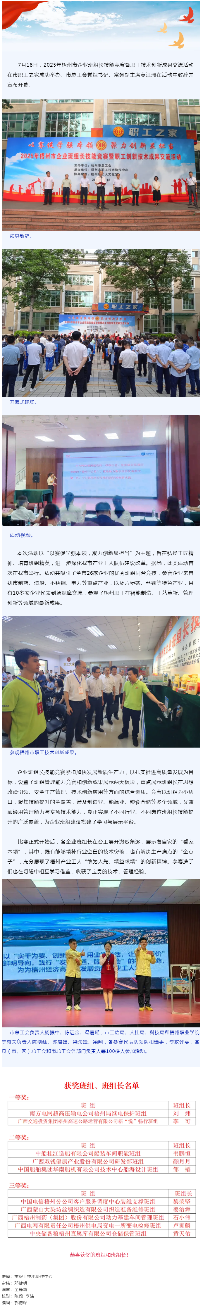 班組比拼“金點子” 職工創(chuàng)新結碩果丨2025年梧州市企業(yè)班組長技能競賽暨職工技術創(chuàng)新成果交流活動成功.png