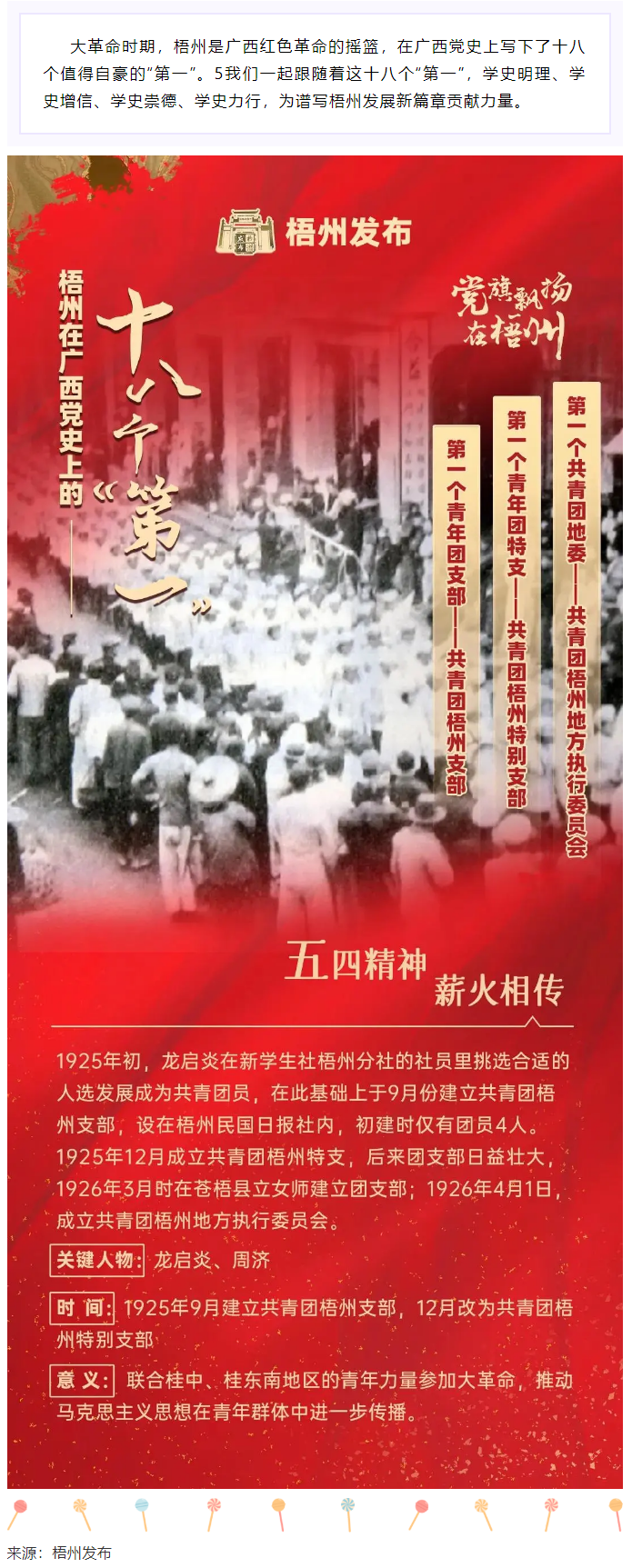 【職工學黨史】梧州的18個“第一”之⑾丨廣西第一個共青團地委、第一個青年團特支、第一個青年團支部.png