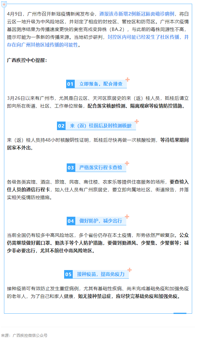 廣東一地升級為中風(fēng)險地區(qū)，廣西疾控中心提醒.png