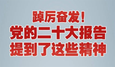 【黨的二十大】踔厲奮發(fā)！黨的二十大報(bào)告提到了這些精神